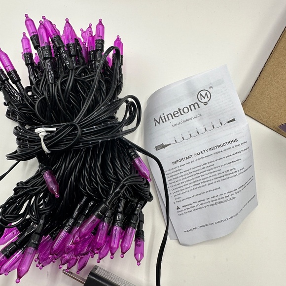 Lot Of 3 Boxes Minetom Halloween String Lights LED 100 Count 33 Feet Indoor Outd - Picture 4 of 4